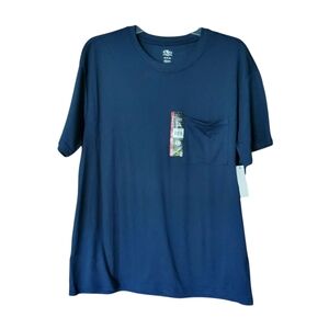 NWT‎ Athletic Works Mens Tri Blend Size Medium With Pocket Tshirt Blue Cove